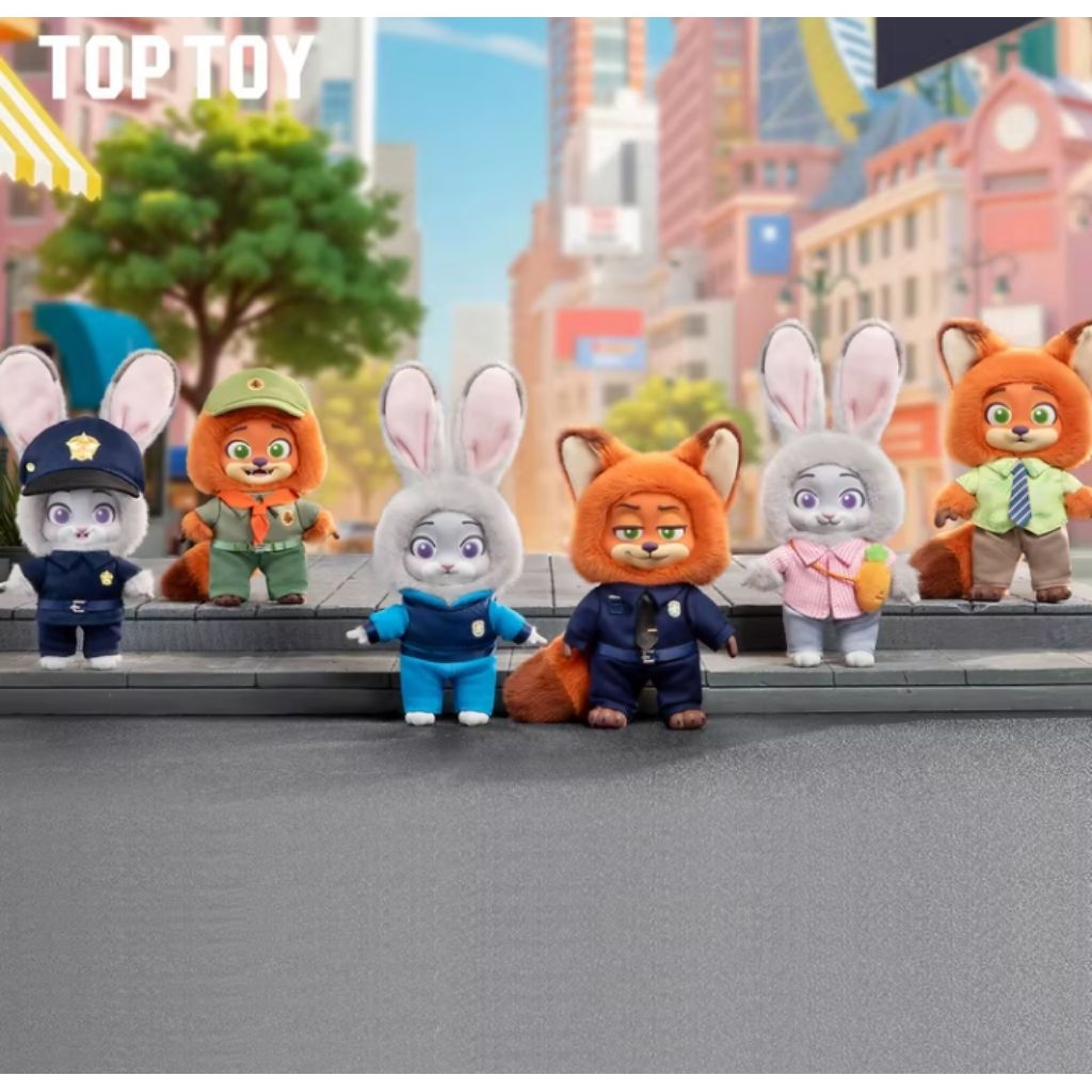 GANTUNGAN TOPTOY Disney Zootopia Blind box for Nick and Judy Piece Plush Blind Box Doll เหมาะสําหรับ
