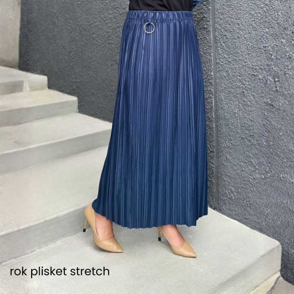 Belinda Stretch Plisket กระโปรงยาว LZS กระโปรงยาว Pleats Melar Belinda