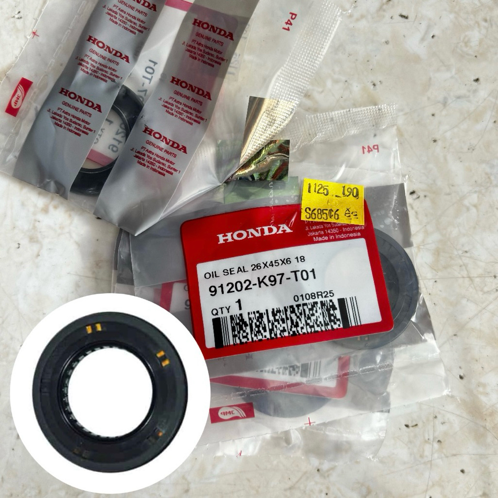 ซีลน้ํามันเพลาข้อเหวี่ยง CVT เพลาข้อเหวี่ยงซ้าย 26x45x6 91202-K97-T01 Original Honda PCX SH Vario Ai