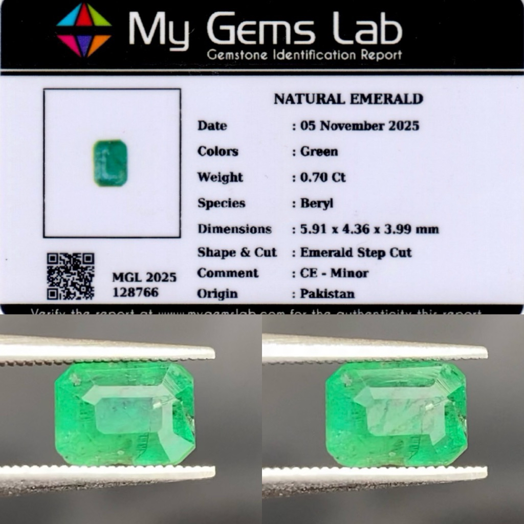 0.70 cs ธรรมชาติหายากปากีสถานมรกต (Zamrud) origin Swat Mine Memo My Gems Lab
