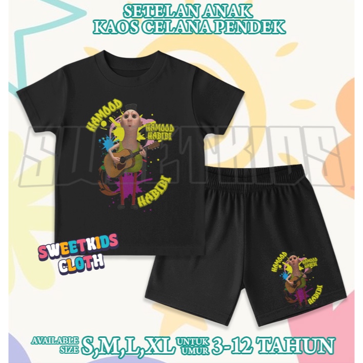 Hamud Habibi Hamood Habibi ชุดเสื้อยืดเด็ก / กางเกงขาสั้น Hamood Habibi