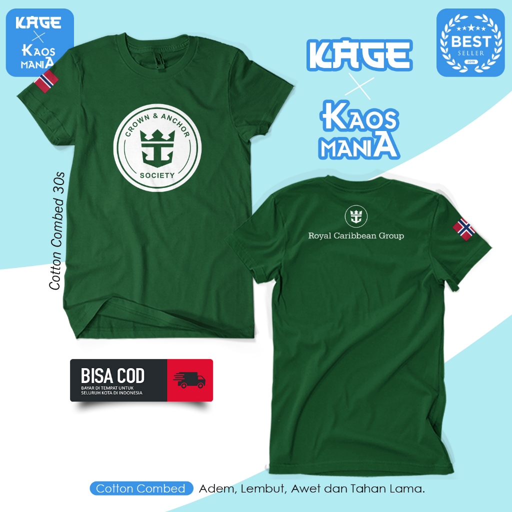 ROYAL CARIBBEAN CROWN ANCHOR SOCIETY Mens Distro เสื้อยืด - Cruise Ship Group เสื้อ KAGE เสื้อยืด