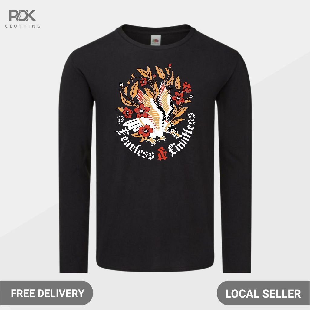 เสื้อยืดแขนยาวผู้ชาย Animalized Eagle The Strong Fearless และ Flight Limitless