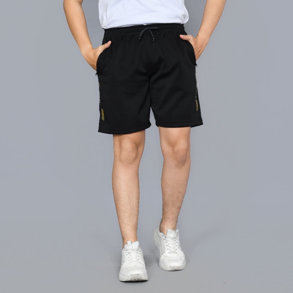 สไตล์ JP - กางเกงขาสั้น Scuba Sport สีดํา Dry Fit Jogging Running