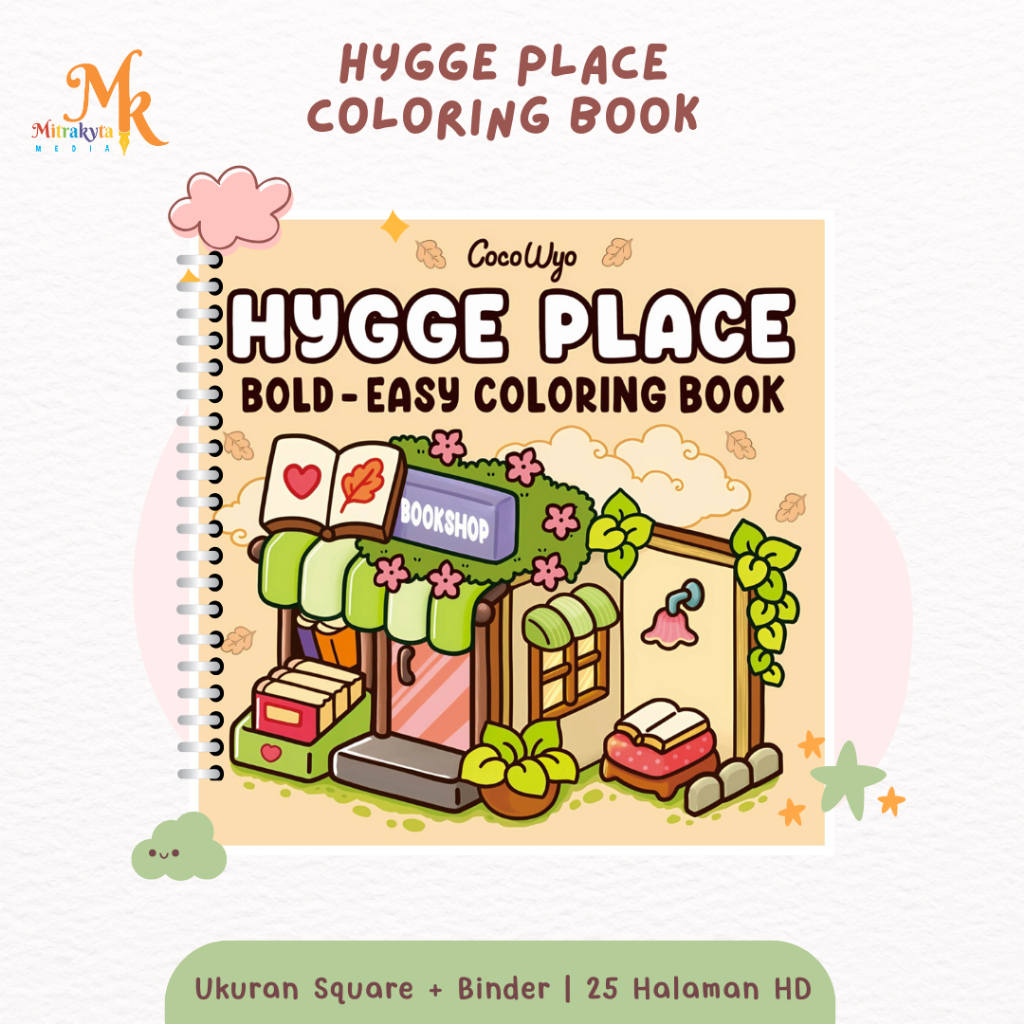 Coco Wyo Girl Moment Hygge Place สมุดระบายสีสําหรับวัยรุ่นและเด็ก Aesthetic Relaxing สมุดระบายสี 25 
