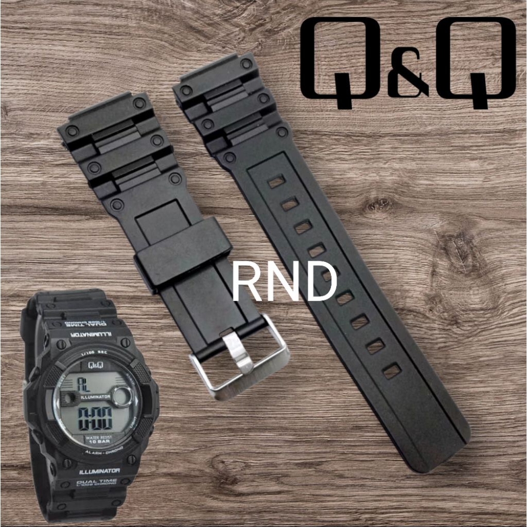 Q&Q M140J002Y สายนาฬิกา QQ M140 QnQ M140 สายนาฬิกายาง Q&Q
