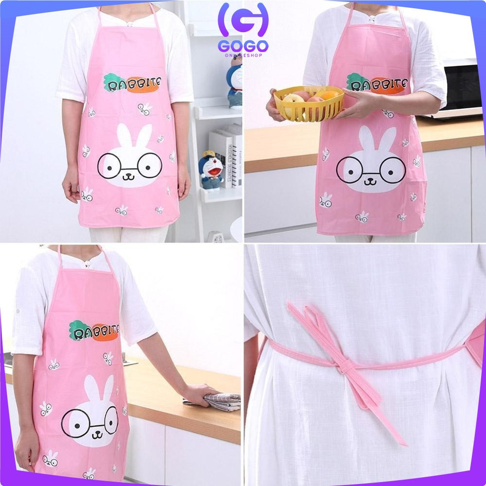 EC GOGO-C135 ผ้ากันเปื้อนทําอาหารกันน้ําผ้ากันเปื้อนทําอาหารกันน้ําน่ารักการ์ตูนตัวอักษรผ้ากันเปื้อน