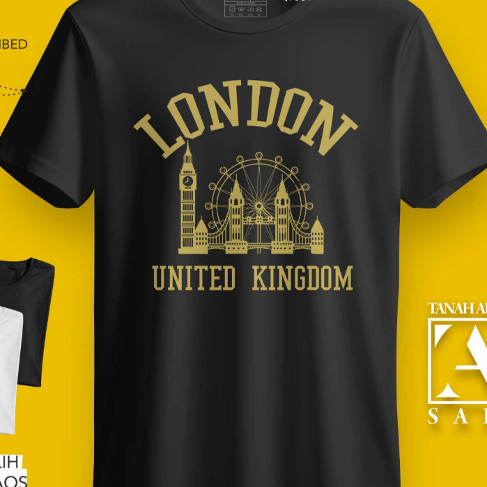 เสื้อยืด ENGLAND LONDON ENGLAND, แท็ก COUNTRY, ผ้าฝ้าย 30S, ของขวัญพรีเมี่ยม SOUVENIR