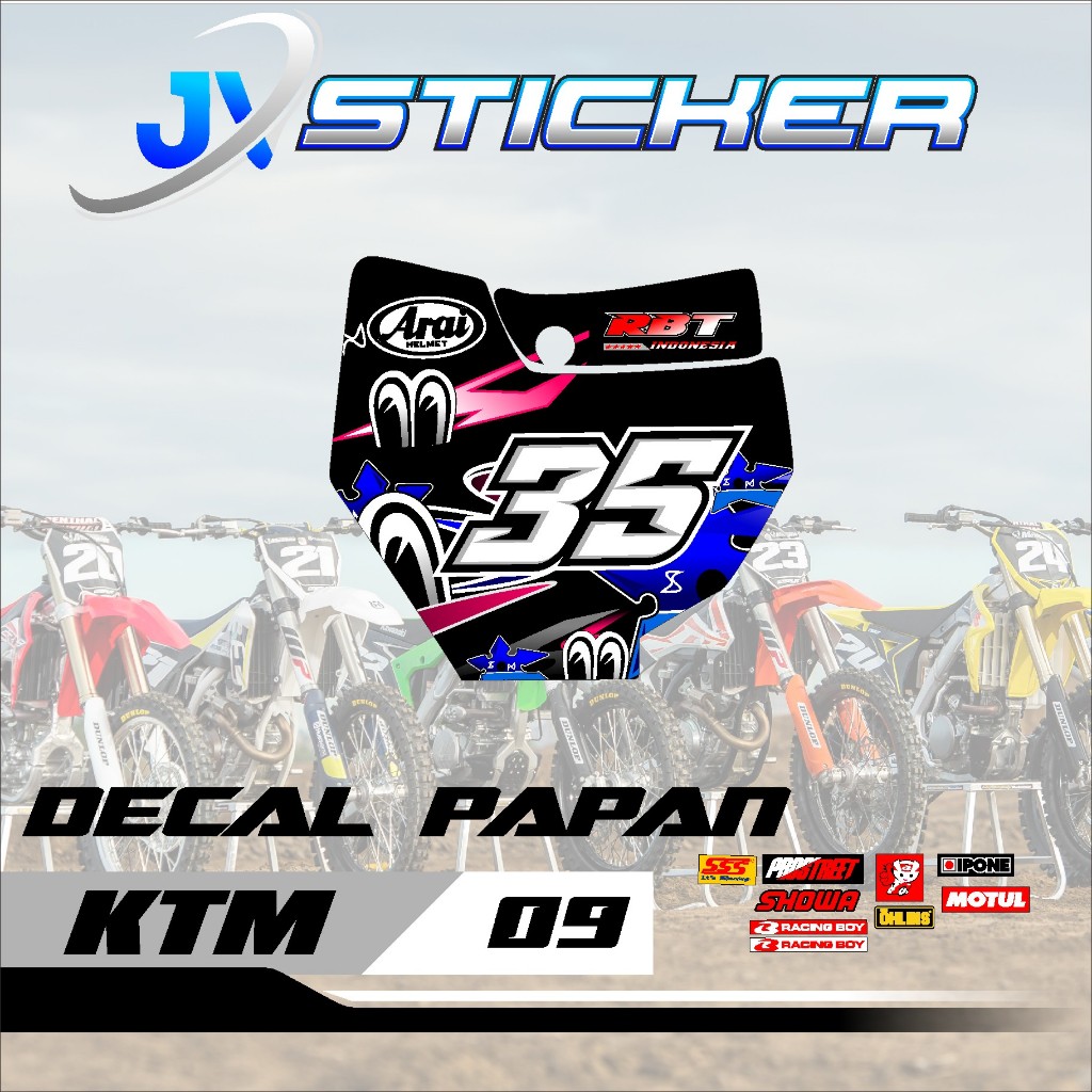 สติ๊กเกอร์ดีคอลใหม่ล่าสุดไม่มีกระดานดาว KTM CRF KLX YZ 85 สามารถปรับแต่งได้ JV VOL 09