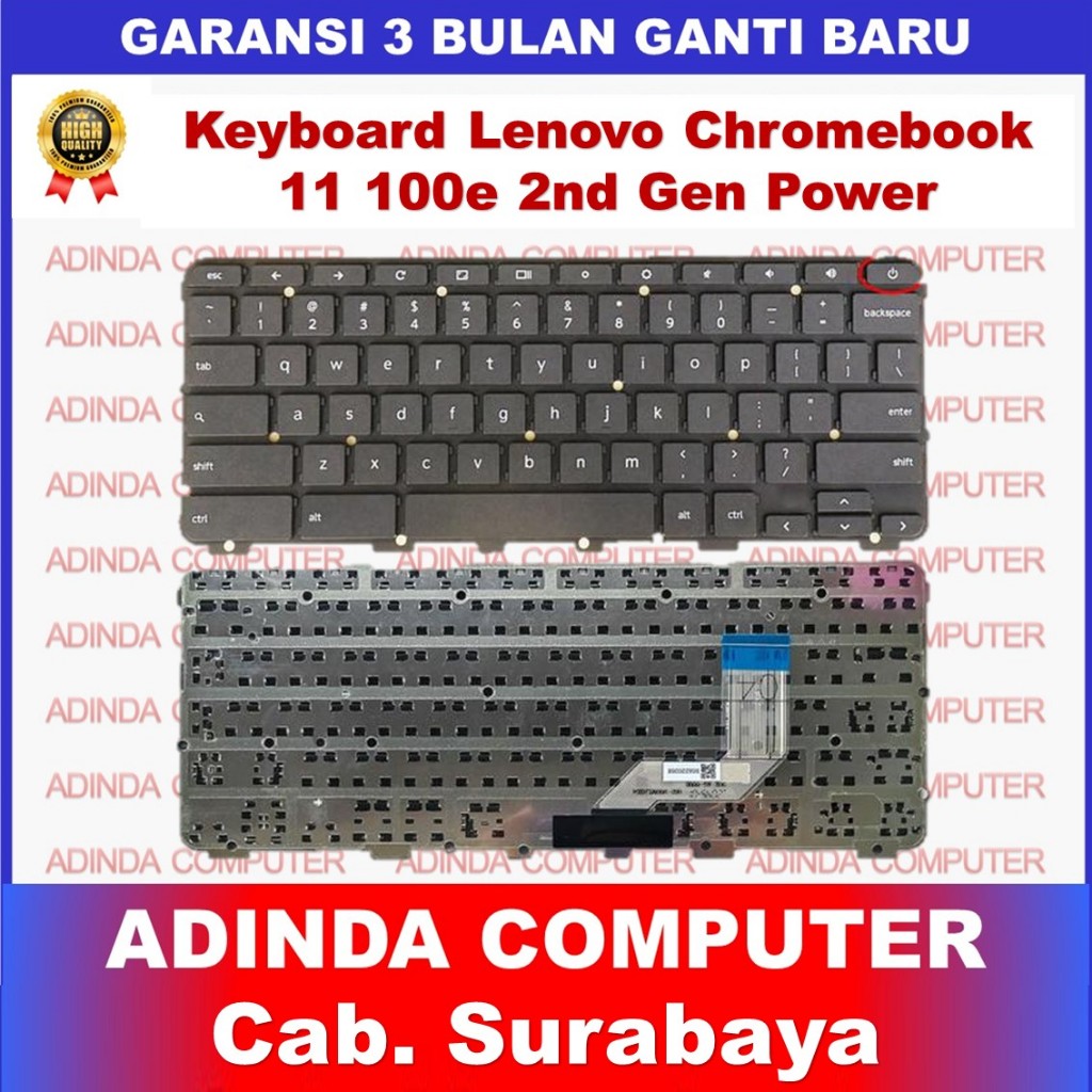 Lenovo Chromebook 11 100e 2nd Gen Gen2 81MB 81ER N24 81MA 82CD 81QB 82Q3 500e 81es คีย์บอร์ด