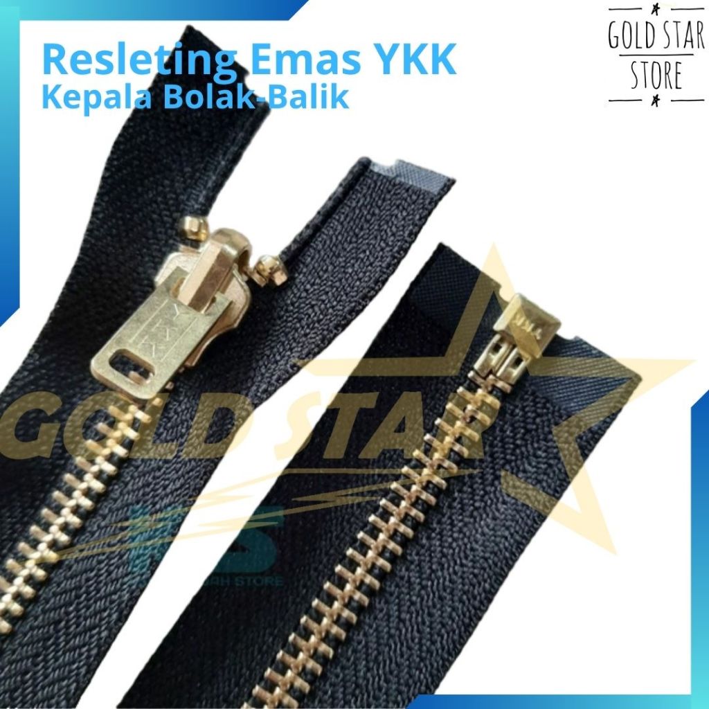 YKK Gold Zipper RGOR-58 Gold Jacket Zipper Gold Iron Zipper YKK Gold Reversible Zipper