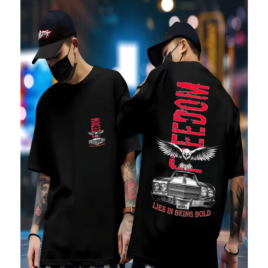 เสื้อยืด SJ_FASHION91 FREEDOM WINGS DISTRO เสื้อยืด/ผู้ชายและผู้หญิง/เสื้อยืดพรีเมี่ยม/SINGLE เสื้อย