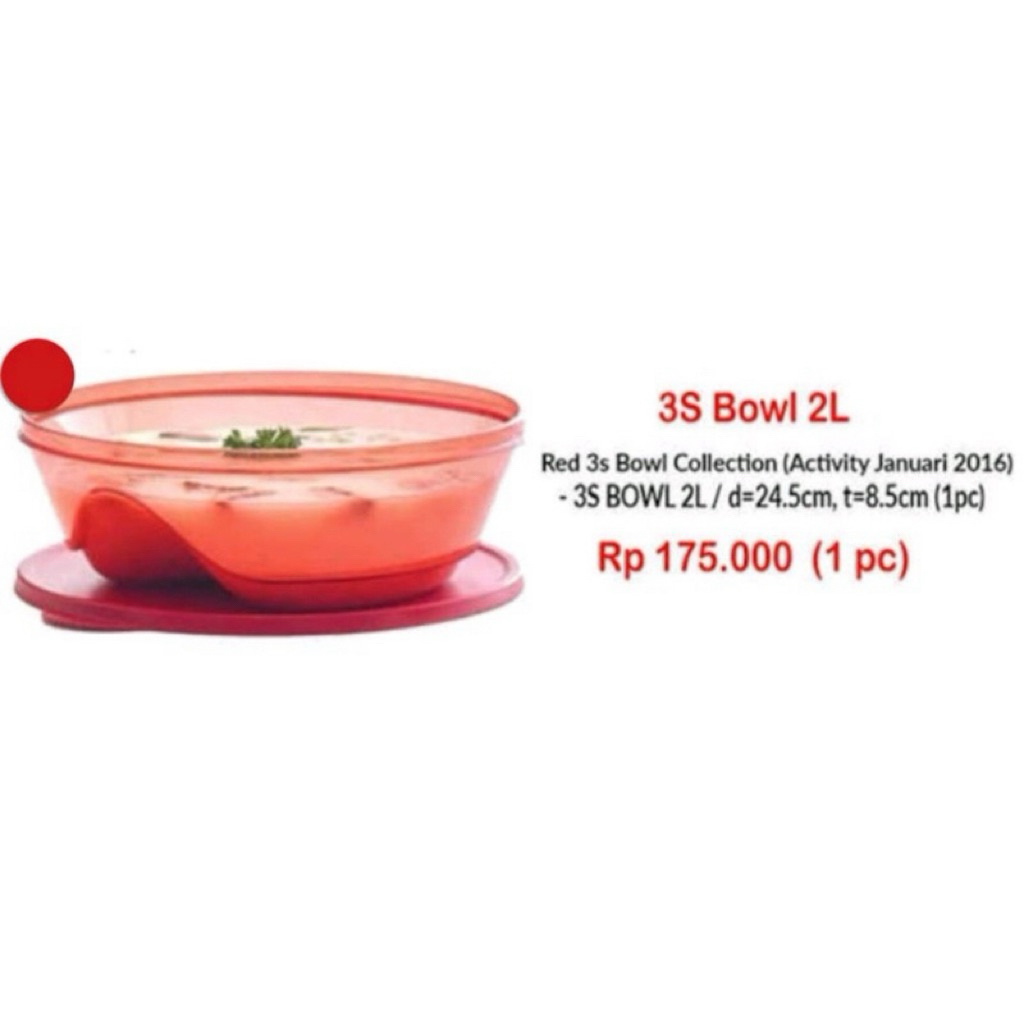 Tupperware ชามคริสตัล 3S ใหม่ 2Liter