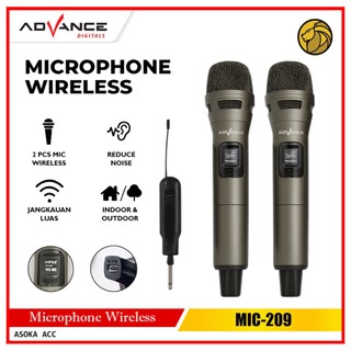 Advance MIC-209 Double Mic Wireless Recharger Bisa digunakan untuk Souncard/Speaker