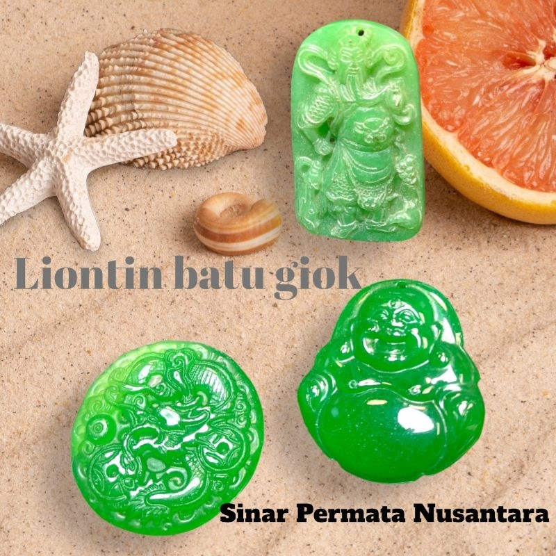 จี้หยก Jadeite ธรรมชาติแกะสลักหยก shio / budha อุปกรณ์เสริมเพิ่มเติมสร้อยคอจี้ / LBG-476