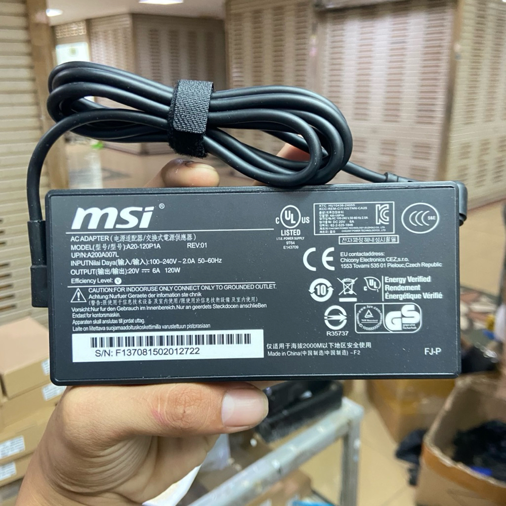 ต้นฉบับ Msi GF63 บาง 11UC-261 11UC-263 11UC-262 20V 6A 120W อะแดปเตอร์/เครื่องชาร์จ