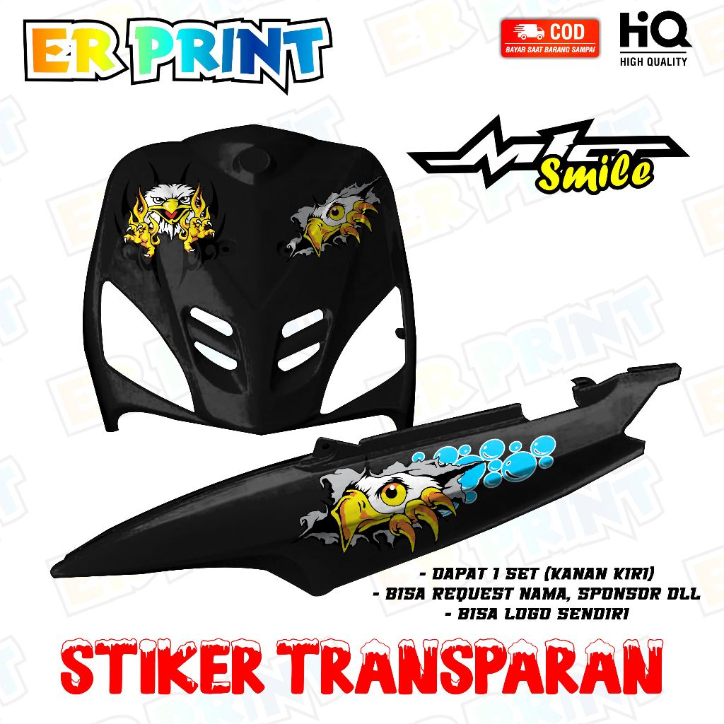 Mio Smile สติ๊กเกอร์ใส Anti-Fade Cool Striping Mio Smile Striping Yamaha Mio Smile Eagle Eye Design