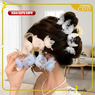 ONE-C1384 Jepit Rambut Wanita Ukuran 15CM Motif Kupu Kupu Mutiara Jepitan Butterfly / Hair Claw Jeday Rambut Cantik / Jedai Rambut Hair Clips Ala Korea Aksesoris Fashion