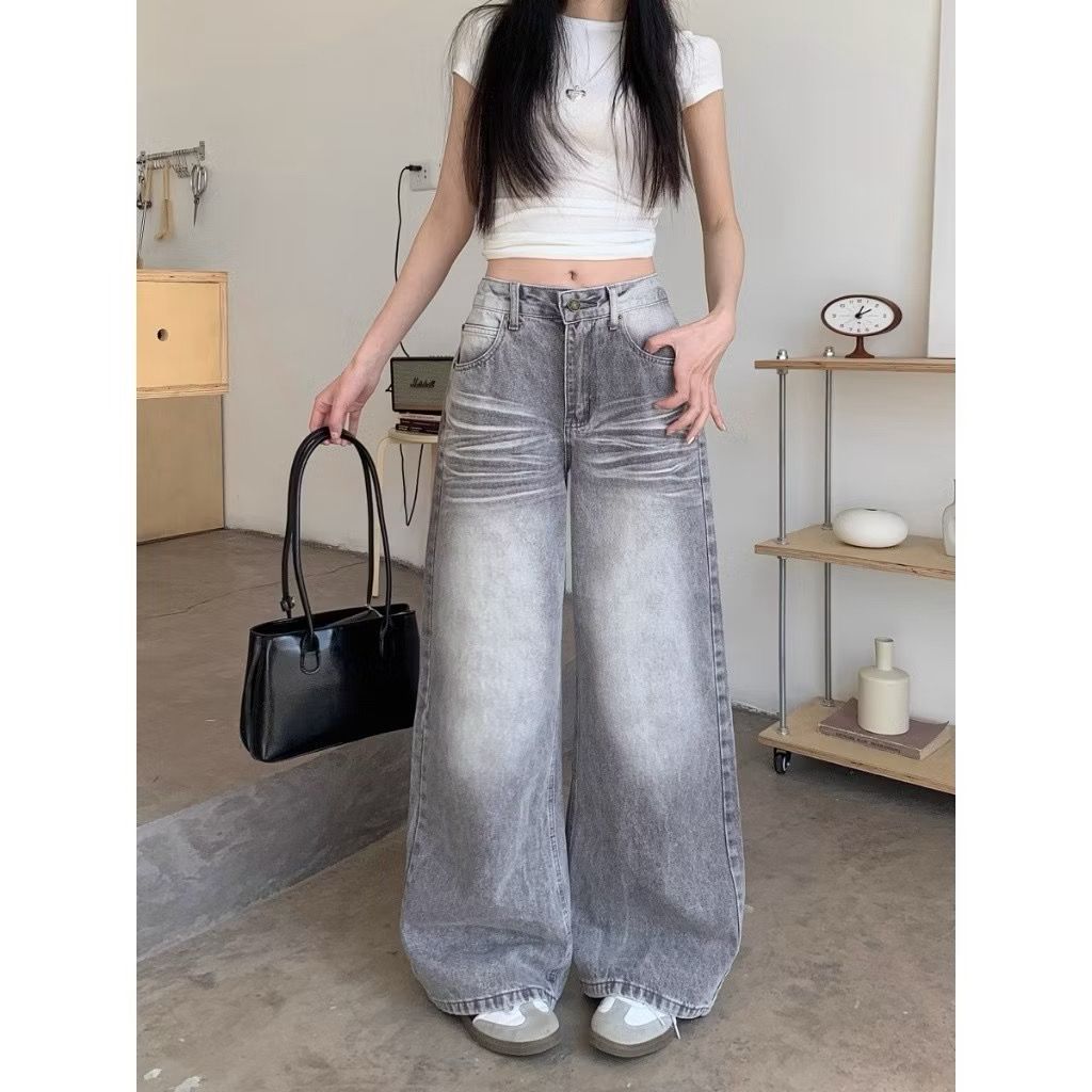 Highwaist Baggy Jeans Hangover Oversize Baggy Loose Pants Baggy Jeans Korean Straight