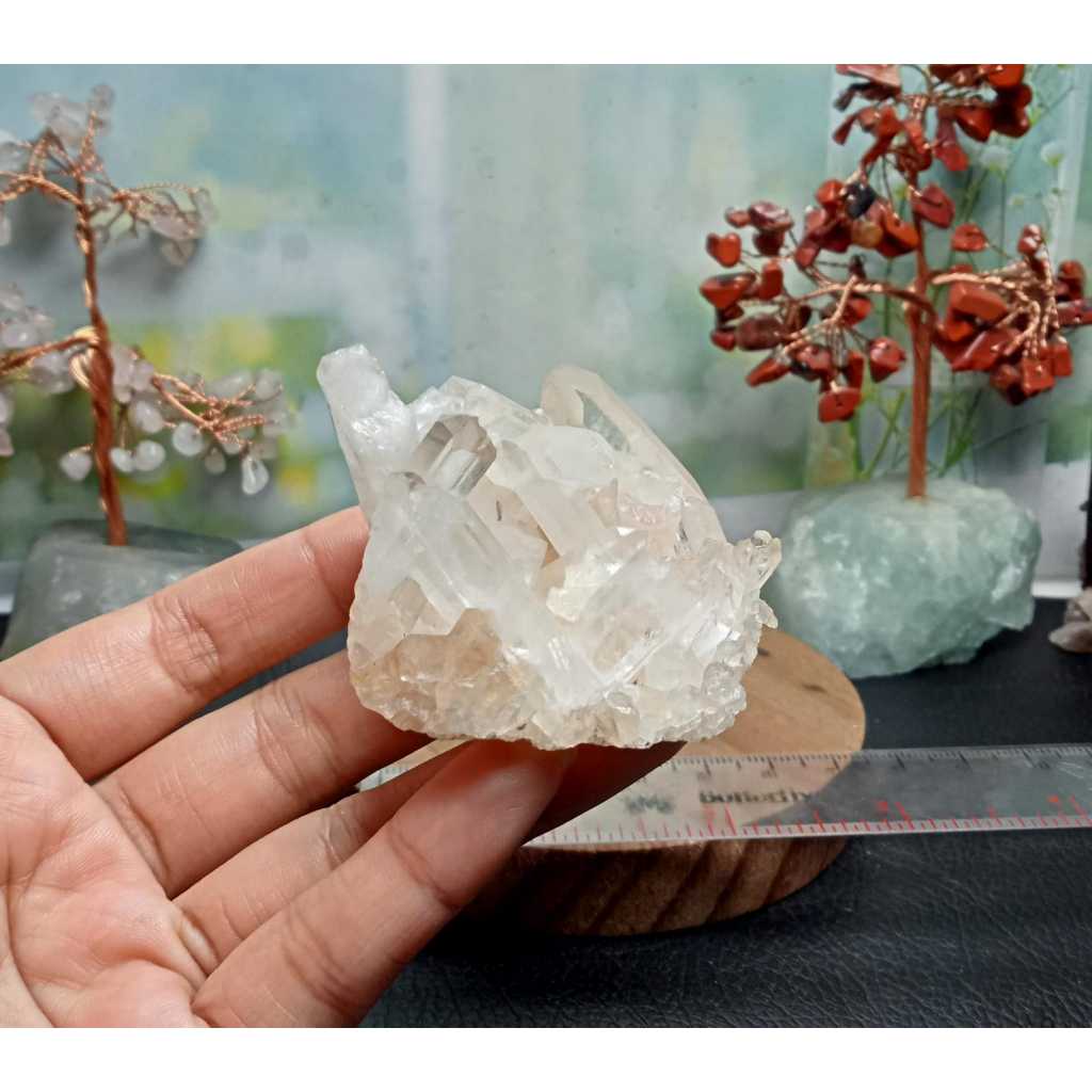 คลัสเตอร์ควอตซ์ใสสีแดงธรรมชาติ (8)