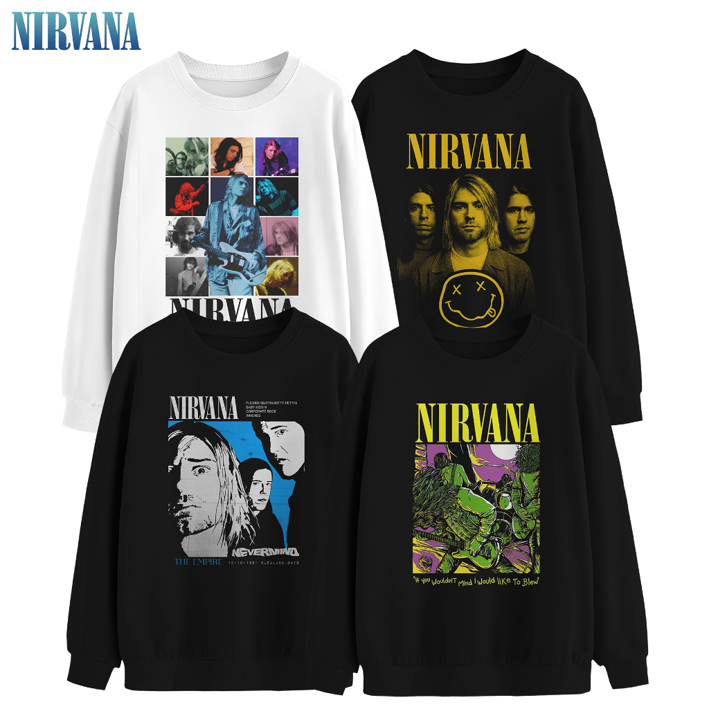 CREWNECK BAND NIRVANA Band Mens Sweater / Music Crewneck / Original Music Sweater เสื้อกันหนาว