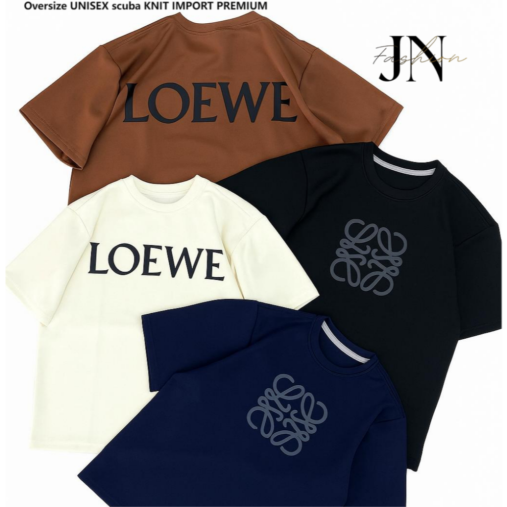 L0EWE Minimalist Elegant Oversize เสื้อยืด Scuba Knit Import Premium Premium Oversize เสื้อยืด - JN-