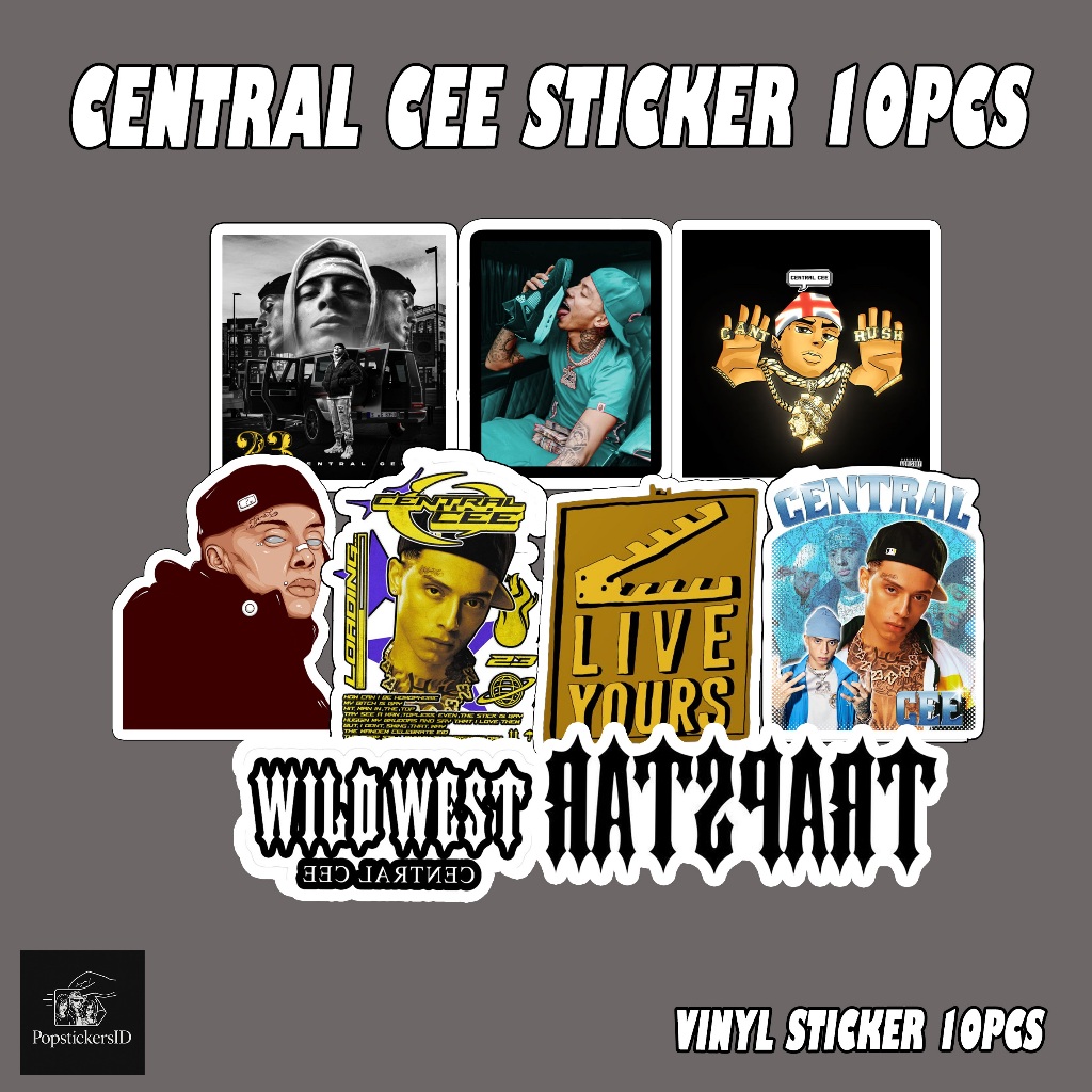 HP Sticker Pack CENTRAL CEE เนื้อหา 10 ชิ้น | Rapper UK Drill Hip-Hop Aesthetic ไวนิลสติกเกอร์กันน้ํ