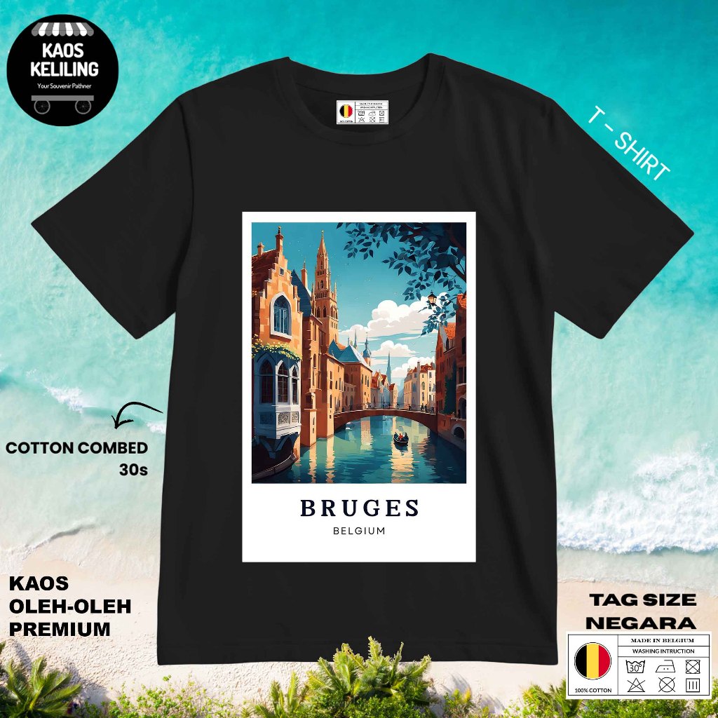 BELGIUM SOUVENIR เสื้อยืด 14 ดั้งเดิม BELGIUM LABEL TAG ของขวัญพรีเมี่ยม SOUVENIR CLOTHES