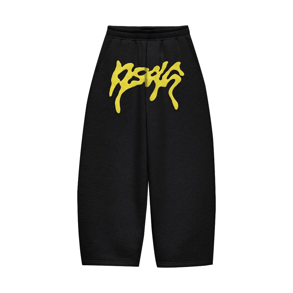 Popsicles Sweatpant Doff Madness Yellow Puff Ink Black – กางเกงถุง