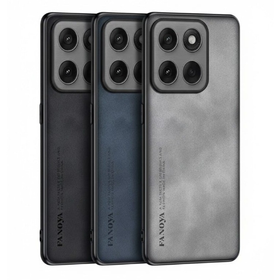IDEA CASE - MOTOROLA G67 POWER 5G SOFTCASE TPU SILICON LEATHER FANOYA LOGO EMBOSED HP CASE