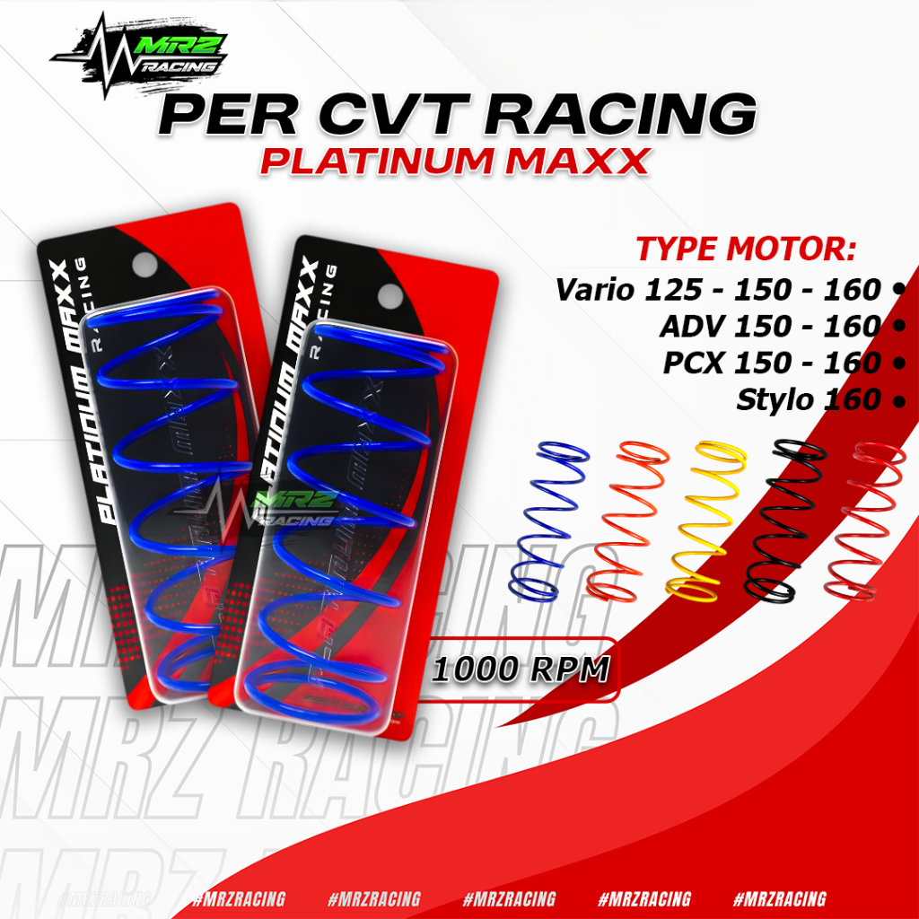 CVT SPRING VARIO PCX ADV PLATINUM MAXX 1000 RPM 1200 RPM 1500 RPM 1800 RPM 2000 RPM