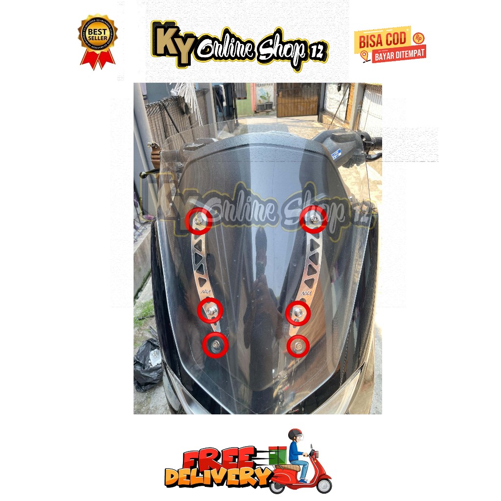 WINDSHIELD BOLT 1 ชุด (6 BOLTS) N-MAX NEW NMAX OLD NEO TURBO LEXI YEAR 2016 - 2025 NEW WINDSILD WINS