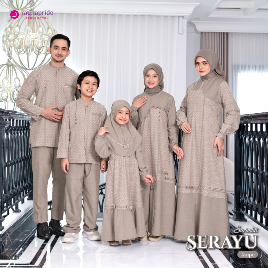 เสื้อผ้าครอบครัวมุสลิม - Sarimbit Serayu Taupe - byraunapride