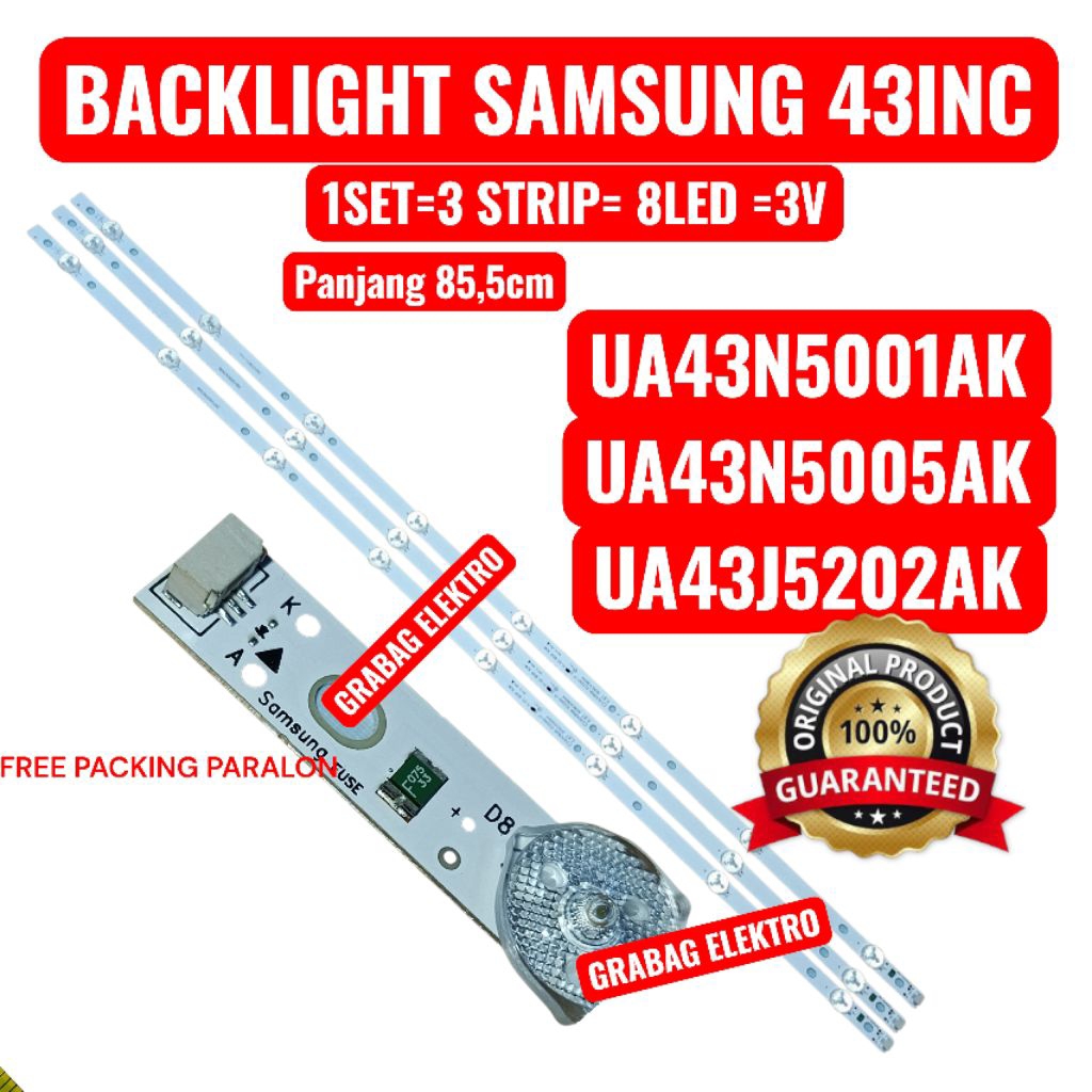 BACKLIGHT SAMSUNG 43INC UA43N5001 UA43N5005 UA43J5202AK