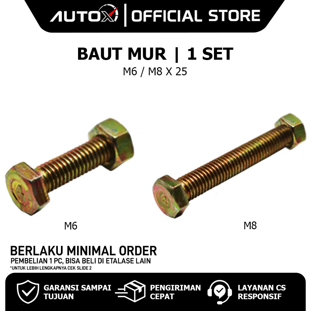 Bolt Nut M6x25 M8x25 M6 M8 8x25 Nut Yellow Bolt Key 10 12