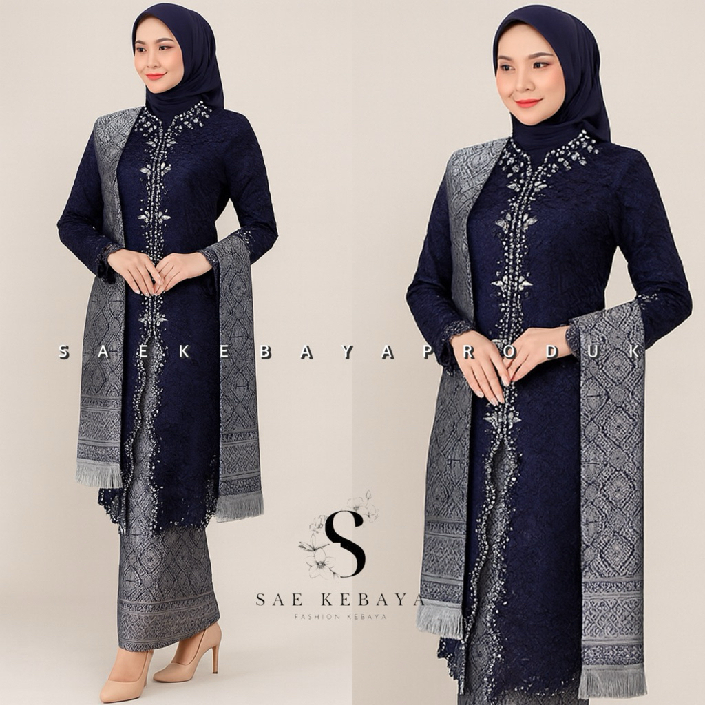 Modern Sequin Tunic Kebaya Set - Modern Ruung Dress Set - Modern Party Kebaya - Modern Graduation Ke