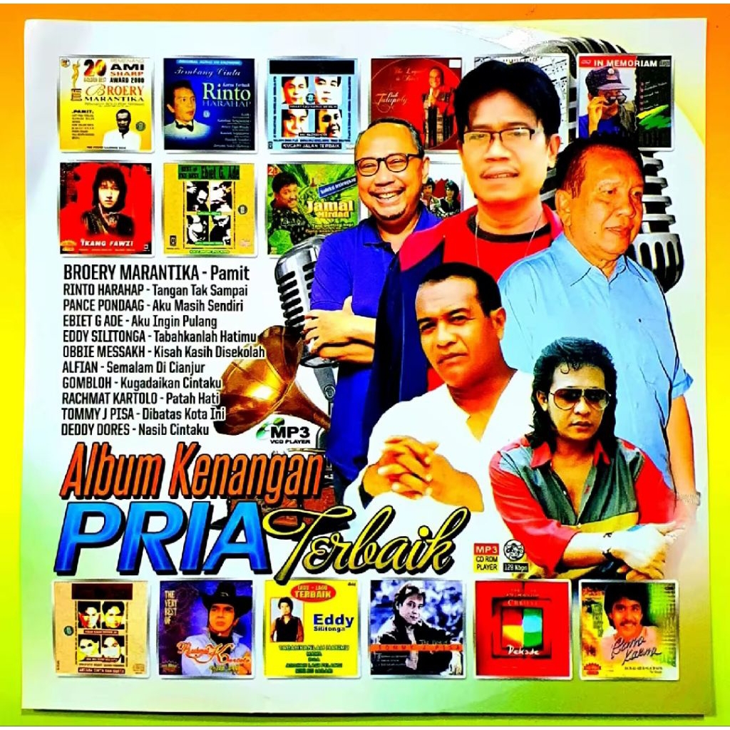 MP3 CASSETTE AUDIO MUSIC 180 BEST MAN SINGER MEMORIAL ALBUM SONGS - INDONESIAN POP SONGS MEMORIAL SO