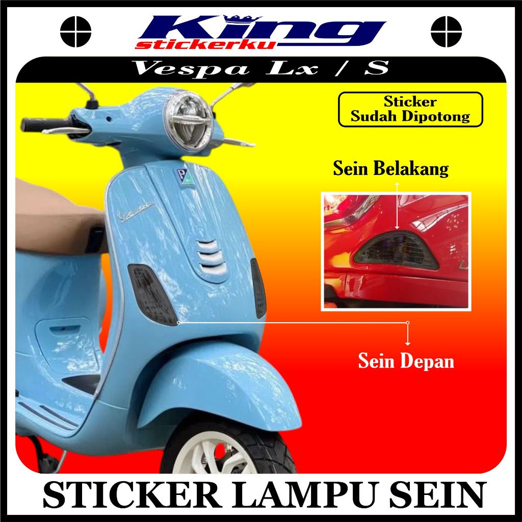 สติ๊กเกอร์ไฟเลี้ยว Vespa LX / S 125/150 | สติ๊กเกอร์ไฟเลี้ยว Vespa LX | สติ๊กเกอร์กันรอยไฟเลี้ยว Ves