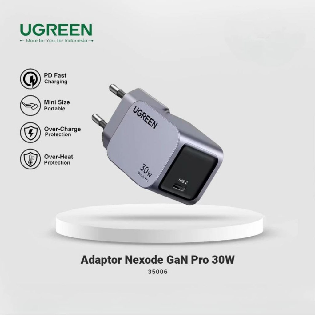 BATOK CHARGER UGREEN GAN N SERIES 30W USB-C | USB-C UGREEN GAN NEXODE 30W SHELL | FAST CHARGER ต้นฉบ