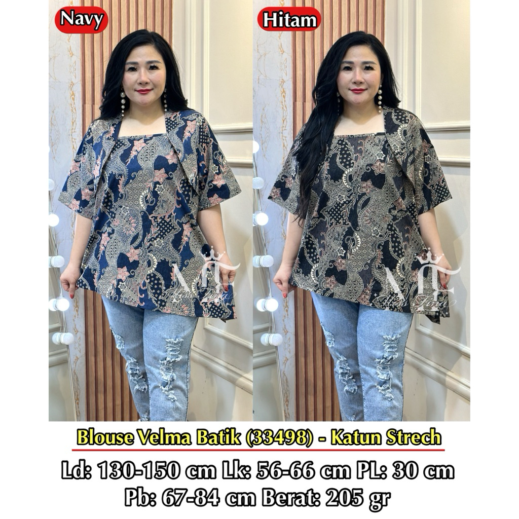 FINA BIGSIZE - (VELMA BATIK BLOUSE) เสื้อค้างคาวผู้หญิง JUMBO BIGSIZE