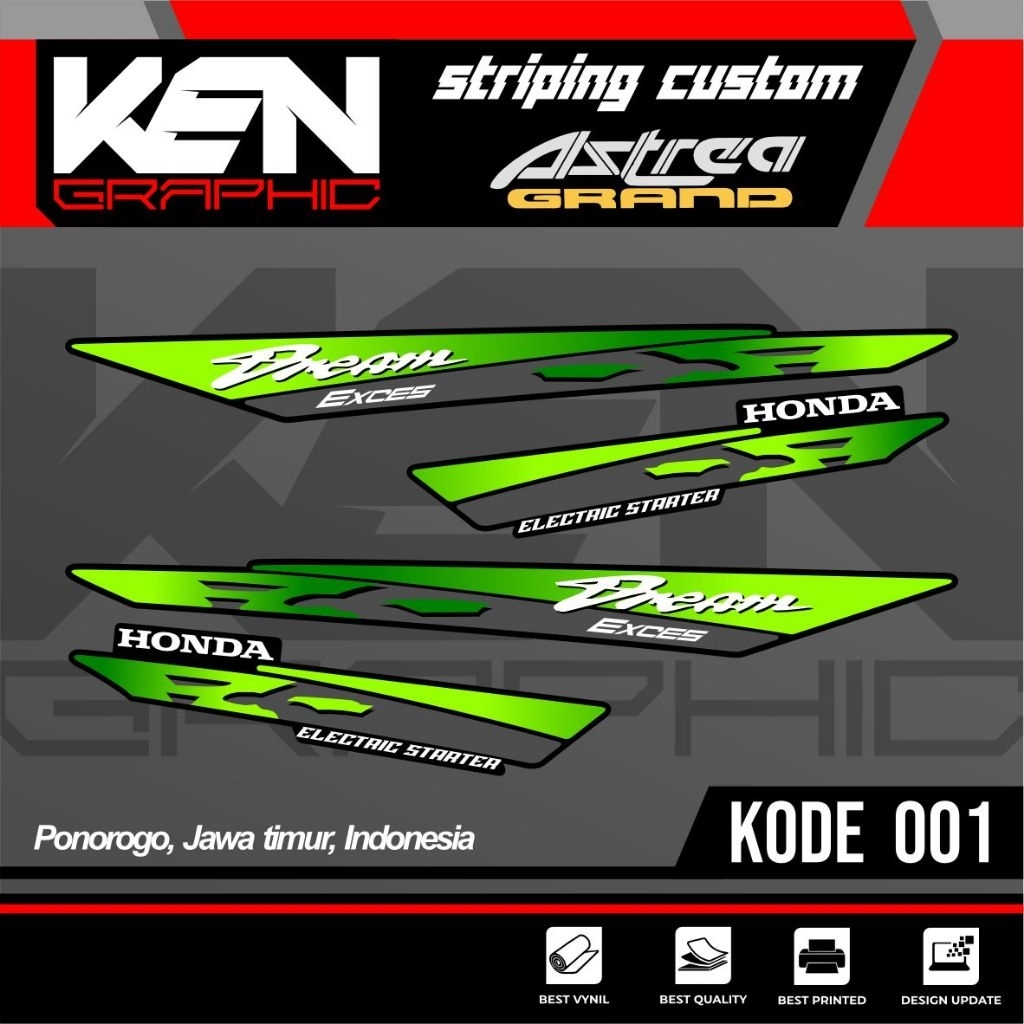 สติ๊กเกอร์ astrea/striping astrea เคลือบเงา/สติ๊กเกอร์ astrea grand/รหัส 001