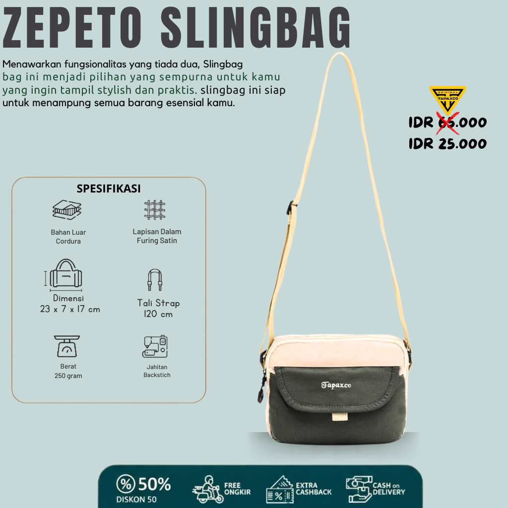 Zepeto Zetshop กระเป๋าสะพาย Unisex อินเทรนด์
