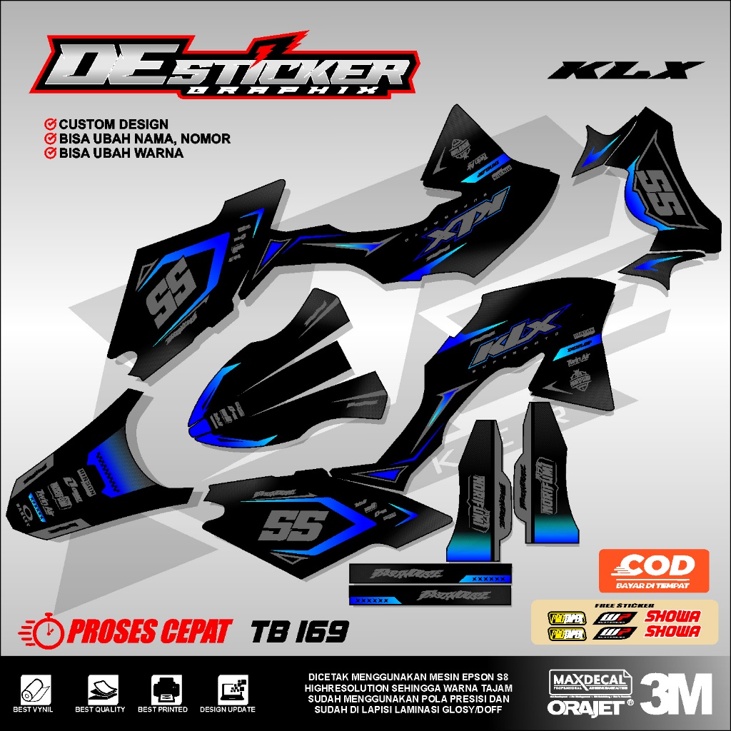 สติ๊กเกอร์ KLX BF DECAL - KAWASAKI KLX BF SE EXTREME FULLBODY DESIGN ใหม่ SIMPLE COOL TB169 DECAL