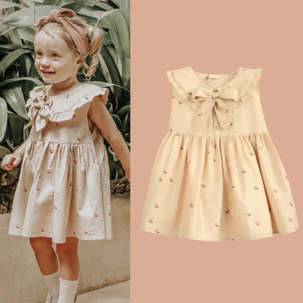 KATUN GAHARUOO - NOEMIE DRESS BELL&BO - ชุดเด็กพร้อมผ้าฝ้าย motif