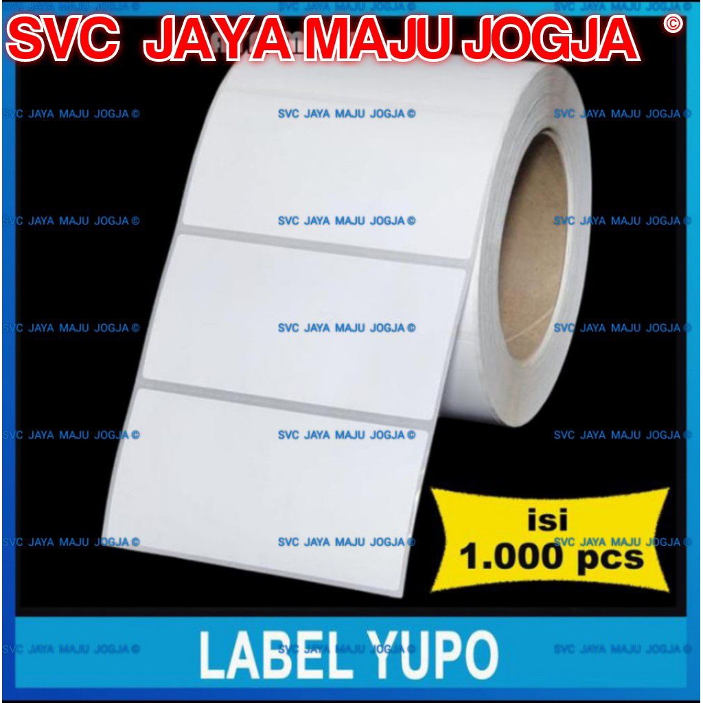 100 X 50 YUPO SYNTHETIC - 1 LINE - FACE OUT - CONTENTS 1,000 ชิ้น || แกนกลาง 3" || LABEL CARDBOARD M