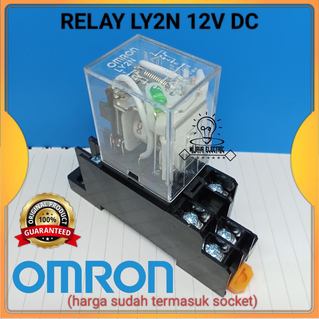 Omron ly2 ly2n ly2n-j 12vdc 8 ฟุต 10a รีเลย์รวมซ็อกเก็ต