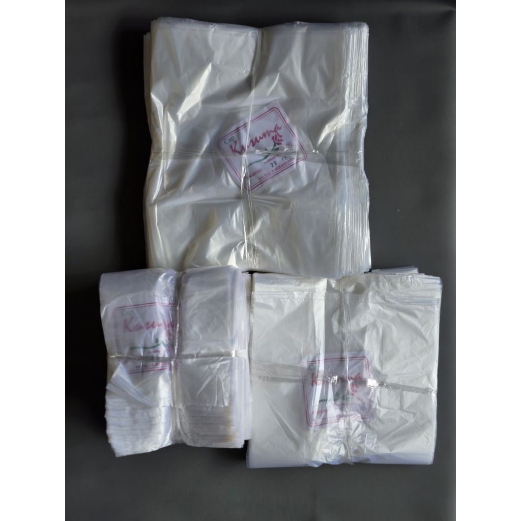 [WEIGHT 1KG] กระเป๋าพลาสติกใสใส LOS Kiloan ขนาด 15 21 28