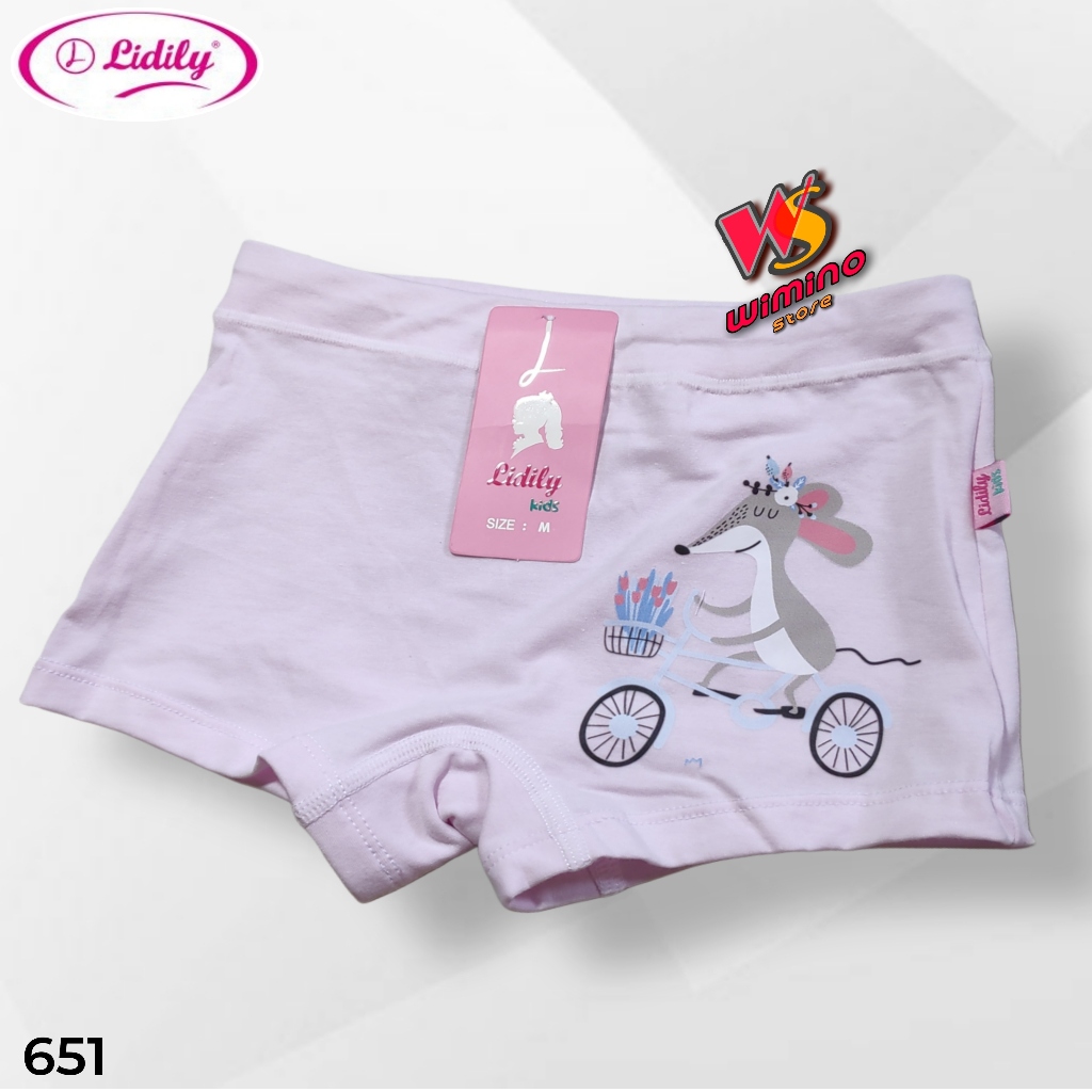 W651 (3-12 ชิ้น) Lifily Kids กางเกงบ็อกเซอร์เด็กผู้หญิง ขาสั้น ไซส์ ML XL อายุ 3-9 ปี