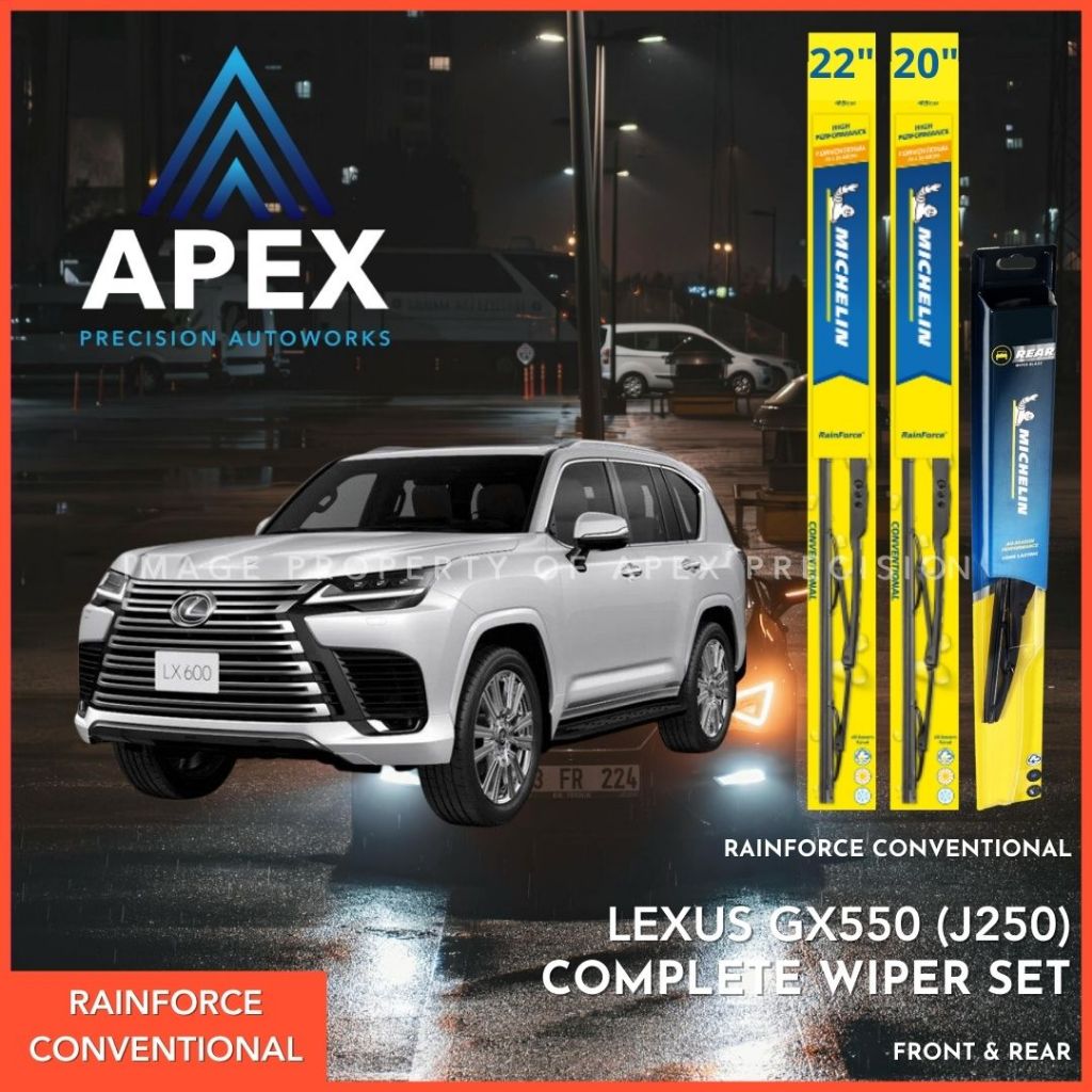 BUNDLING of MICHELIN RAINFORCE CONVENTIONAL & RAINFORCE REAR WIPER - LEXUS LX600/700H (J310)