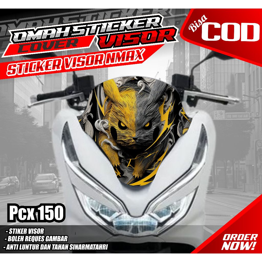Pcx 150 Visor Sticker / Pcx 160 Visor Sticker / ใหม่ล่าสุด MOtif Pcx 160 Visor Sticker KS.01